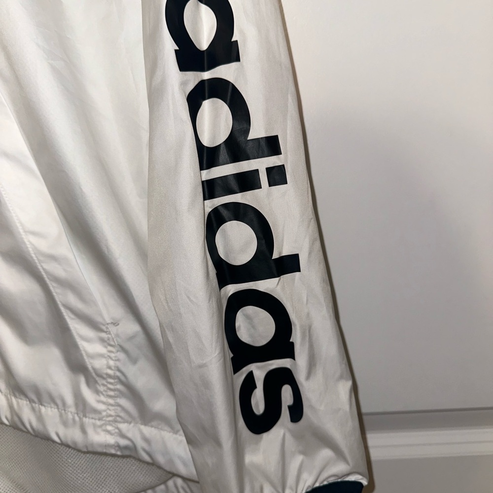 Adidas White Windbreaker / size M - Picture 3 of 8